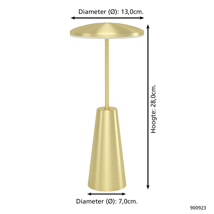 EGLO Piccola Tafellamp - 28 cm - Goud