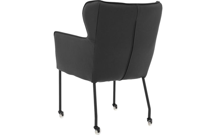 Goossens  Eetkamerstoel Leogang -  Leder met armleuning