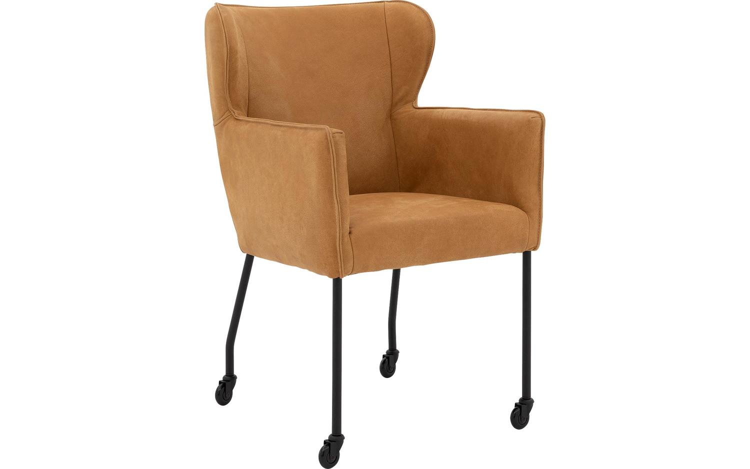 Goossens  Eetkamerstoel Leogang -  Leder met armleuning