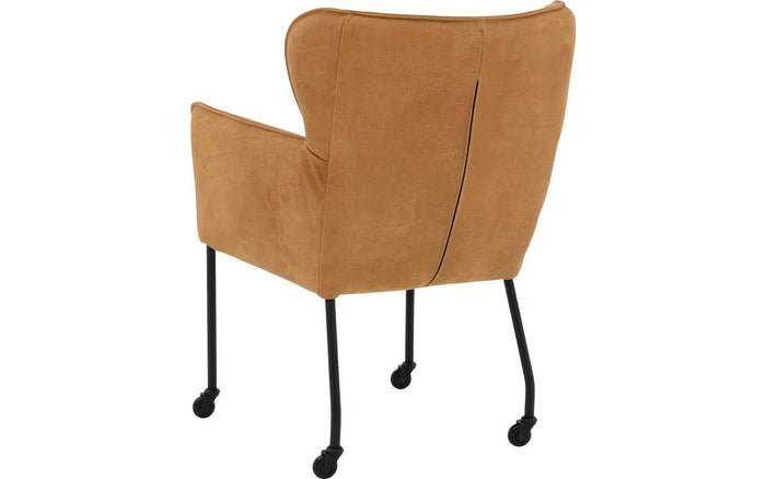 Goossens  Eetkamerstoel Leogang -  Leder met armleuning