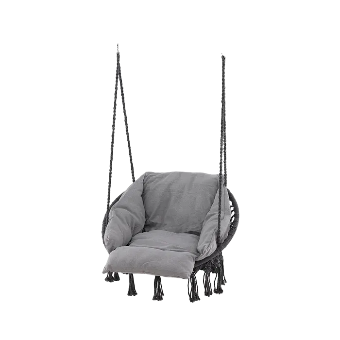 Nest outdoor Leah katoenen tuin hangstoel grijs - met zitkussen