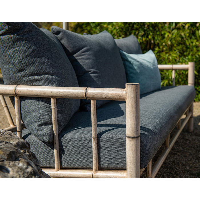 Lombok loungeset - 4-delig - aluminium - bamboo-look - mystic grey