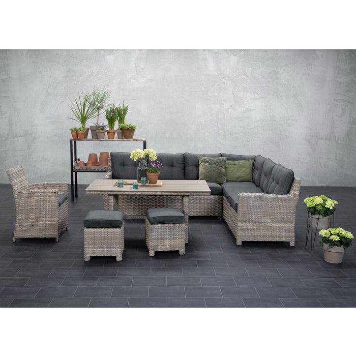 Seagull lounge-diningset - 5-delig -rechts-vintage willow-reflex black