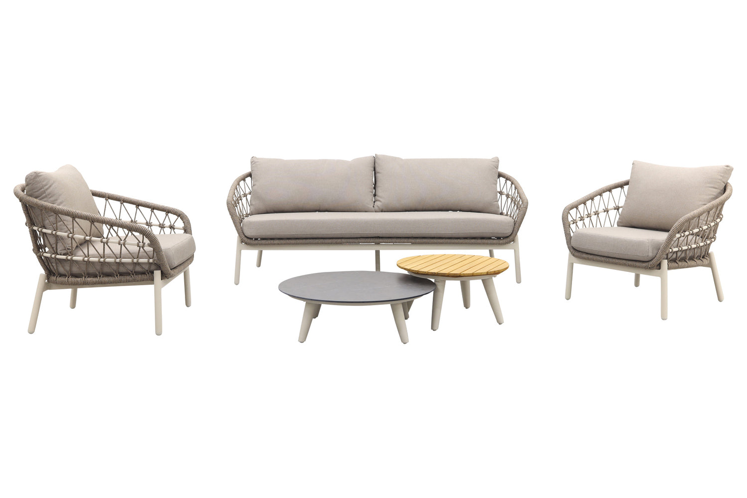 VDG Julia stoel bank loungeset - 5 delig - oyster