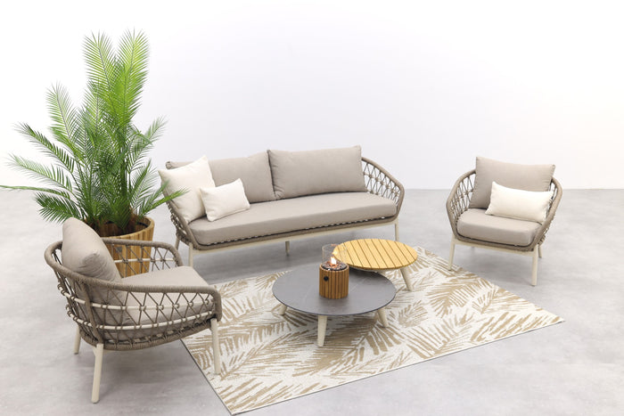 VDG Julia stoel bank loungeset - 5 delig - oyster