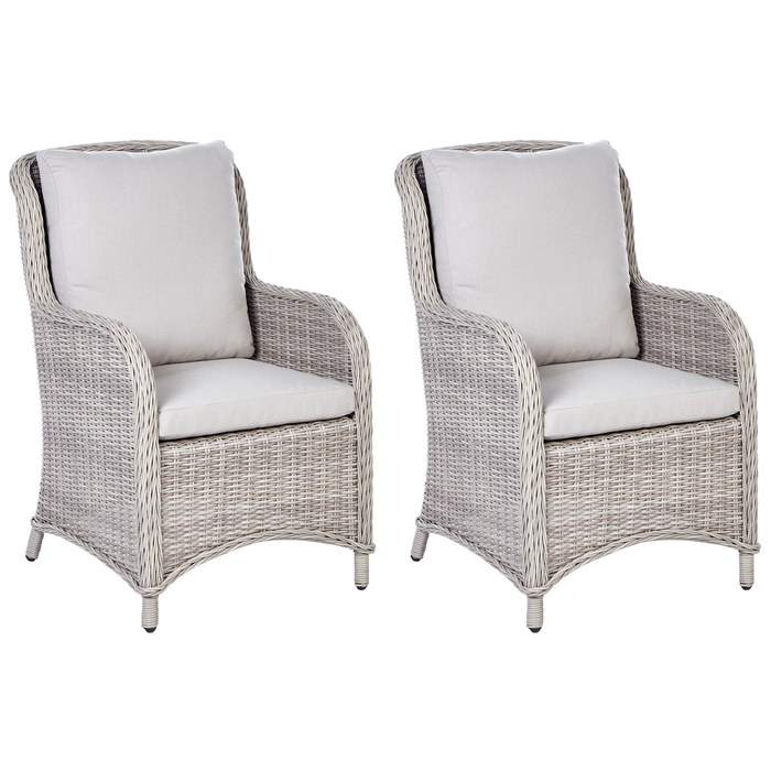 Beliani - CASCAIS - Tuinstoel set van 2 - Beige - PE rotan