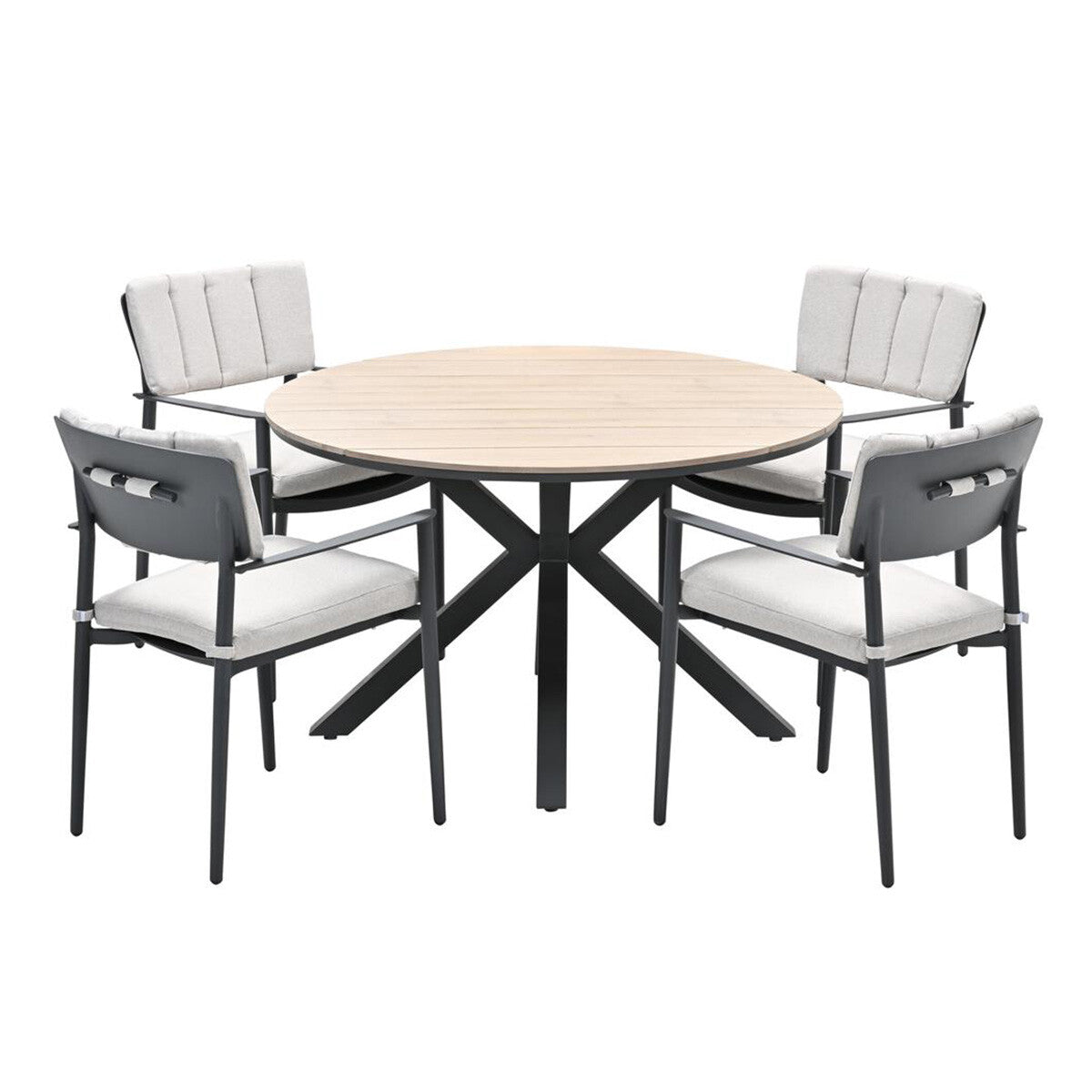 Dane tuinset 5-delig - Tulli tuintafel Ø122 cm