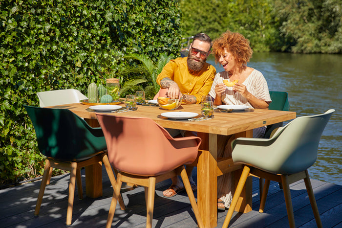 Hartman Sophie Studio dining armstoel - Night Green - Teak poot