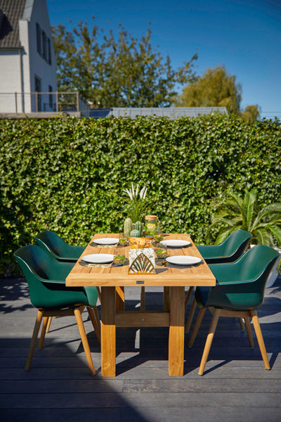 Hartman Sophie Studio dining armstoel - Night Green - Teak poot
