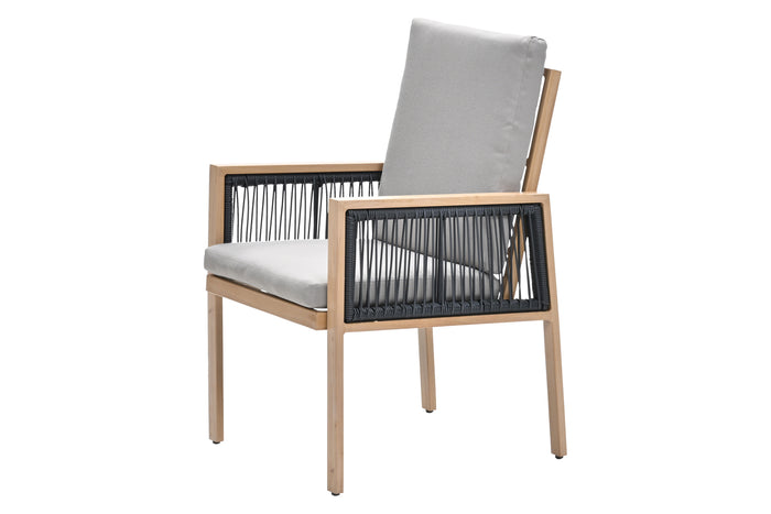 Decala tuinstoel - Aluminium houtlook - inlcusief kussens