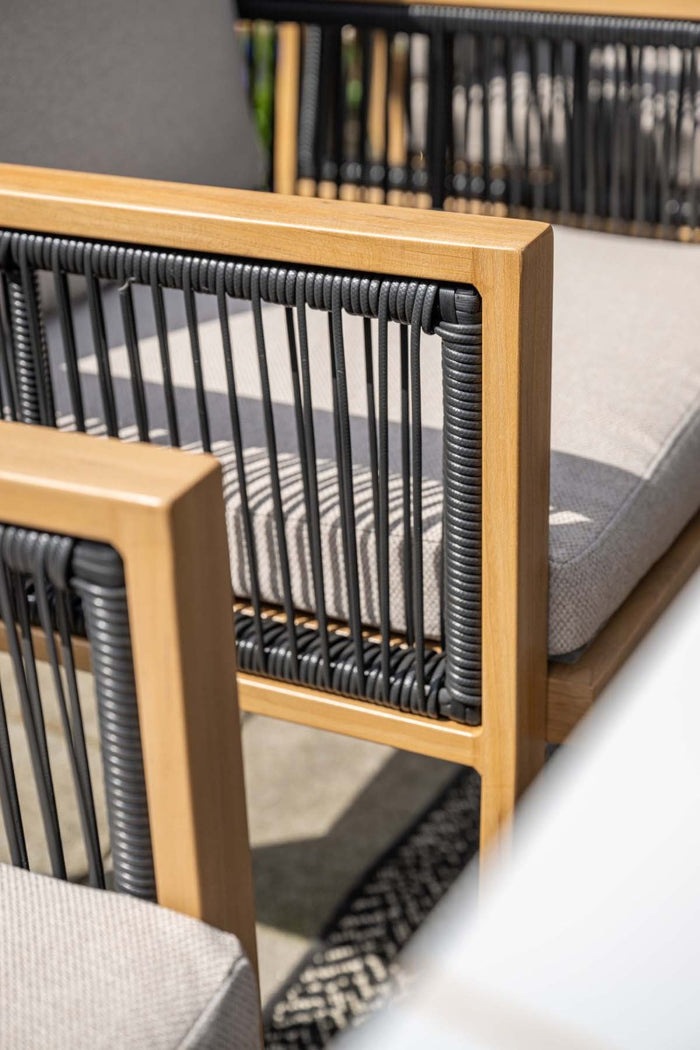 Decala tuinstoel - Aluminium houtlook - inlcusief kussens