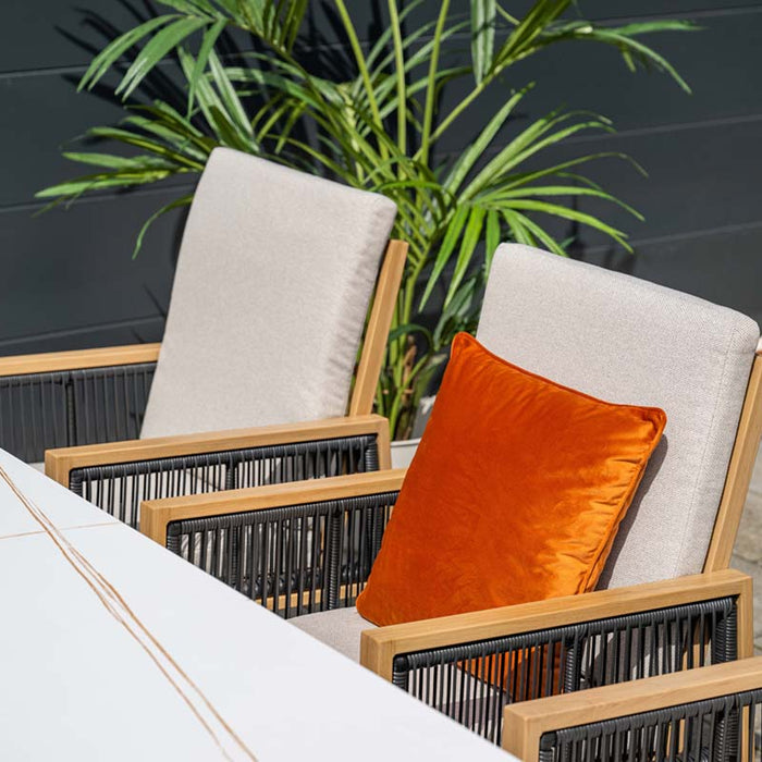 Decala tuinstoel - Aluminium houtlook - inlcusief kussens