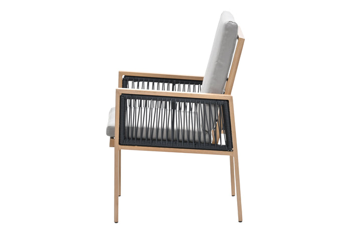 Decala tuinstoel - Aluminium houtlook - inlcusief kussens