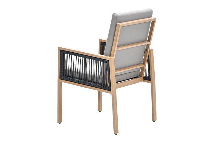 Decala tuinstoel - Aluminium houtlook - inlcusief kussens