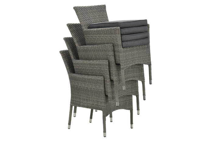 Garden impressions Nicosia stapelbare wicker tuinstoel - Organic grey