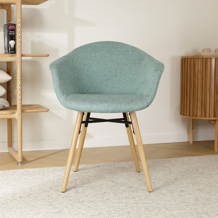 Nolon Nena-Otis Eetkamerstoel Zacht Groen - Armleuning - Stof