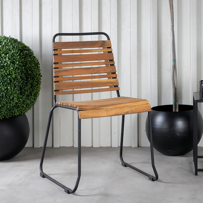 Nest outdoor Lasse houten tuinstoel naturel