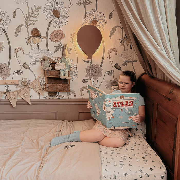 Houten wandlamp kinderkamer | Ballon - terra roze