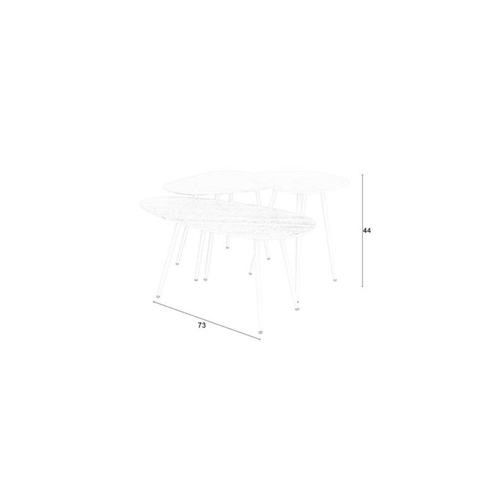 Housecraft Faiz Bijzettafel Travetin-Look Set van 3 - Beige