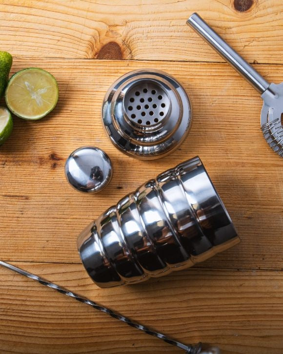 Cocktailshaker, 0.5 L, RVS, Geribbeld - BarCraft