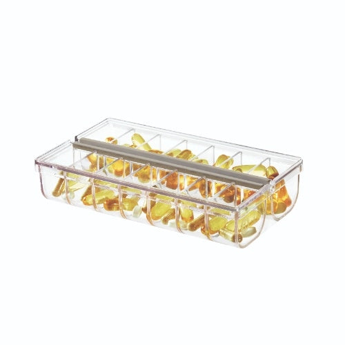 Medicijnendoosje, 16.5 x 9.5 x 3.8 cm, Kunststof, Transparant - iDesig