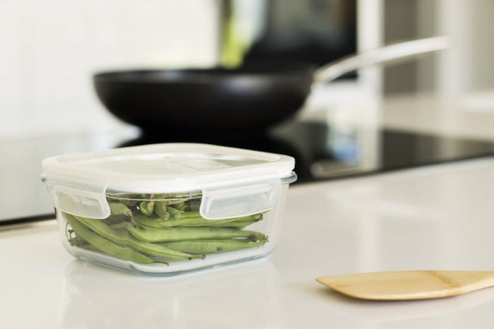 Vershoudbox, Vierkant, Glas, 0.8 L - Pebbly