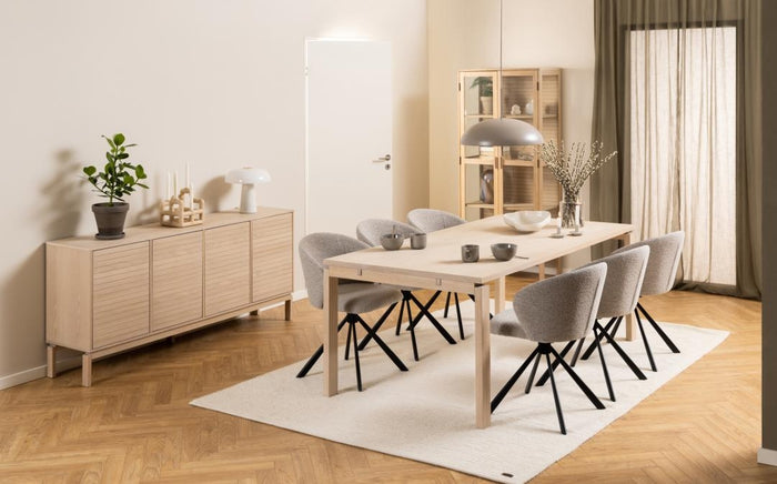 Giga Living - Eetkamerstoel Orrisdale Monza Beige Draaibaar - Set van 2