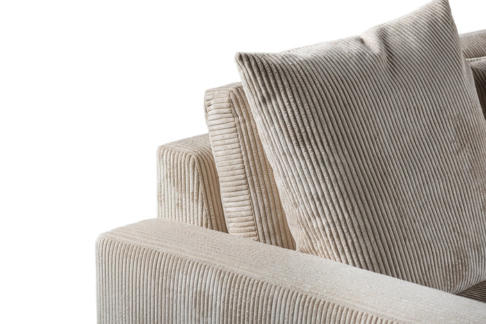 Giga Meubel - 3-Zitsbank Beige - 274x155x77cm - Ribstof - Bank Lincoln