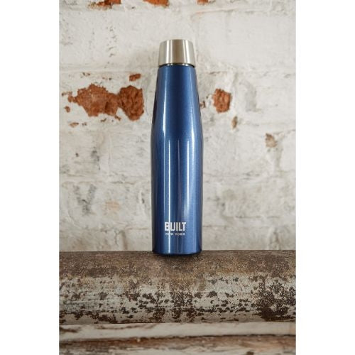 Dubbelwandige Thermosfles, 0.54 Liter, Blauw - BUILT New York | Perfec