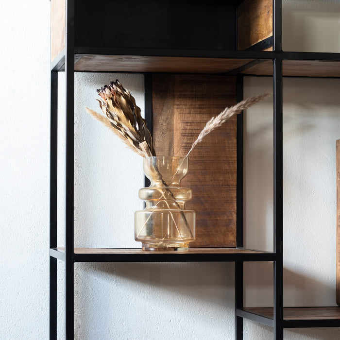 Giga Meubel - Vakkenkast Bruin - Metaal|Hout - 140x42x210cm