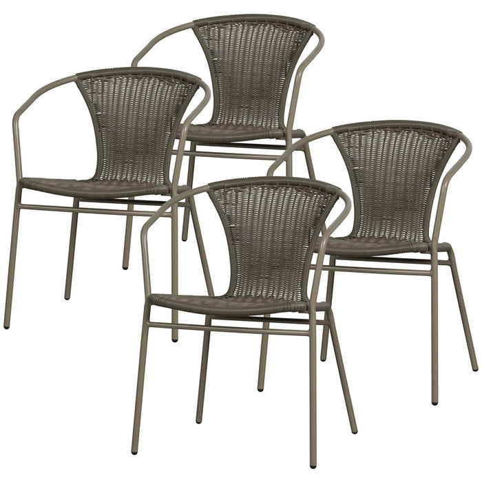 WOOOD Weston Stoelen Buiten - Rattan|Metaal - Jungle - Set van 4