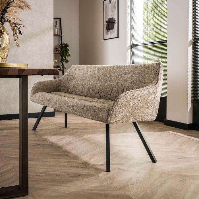 Giga Meubel - Eetkamerbank Bouclé Zand - 190x61x83cm - Bank Plooi