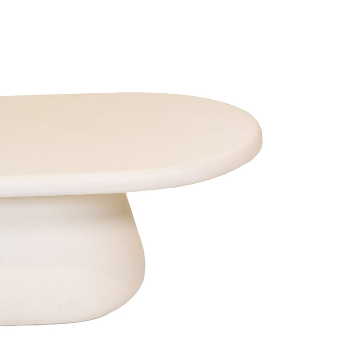 Giga Meubel - Salontafel Beige Ovaal 140cm - Betonlook