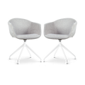 Nolon Nola-Otis Draaibare Eetkamerstoelen Set - Lichtgrijs - Zwart