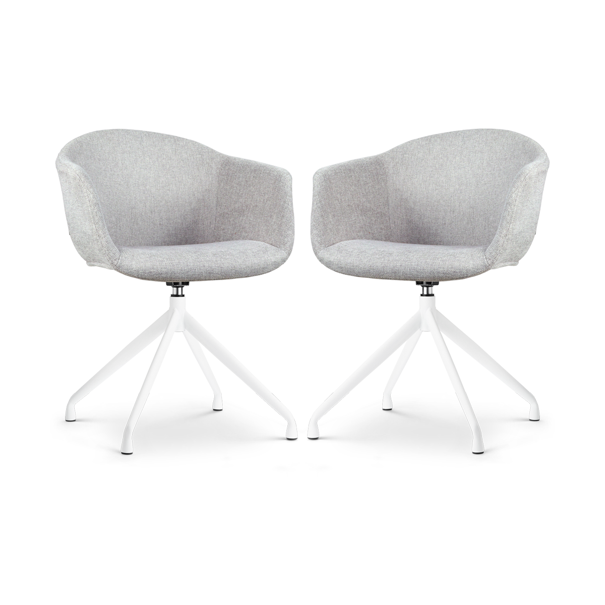 Nolon Nola-Otis Draaibare Eetkamerstoelen Set - Lichtgrijs - Zwart
