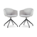 Nolon Nola-Otis Draaibare Eetkamerstoelen Set - Lichtgrijs - Zwart