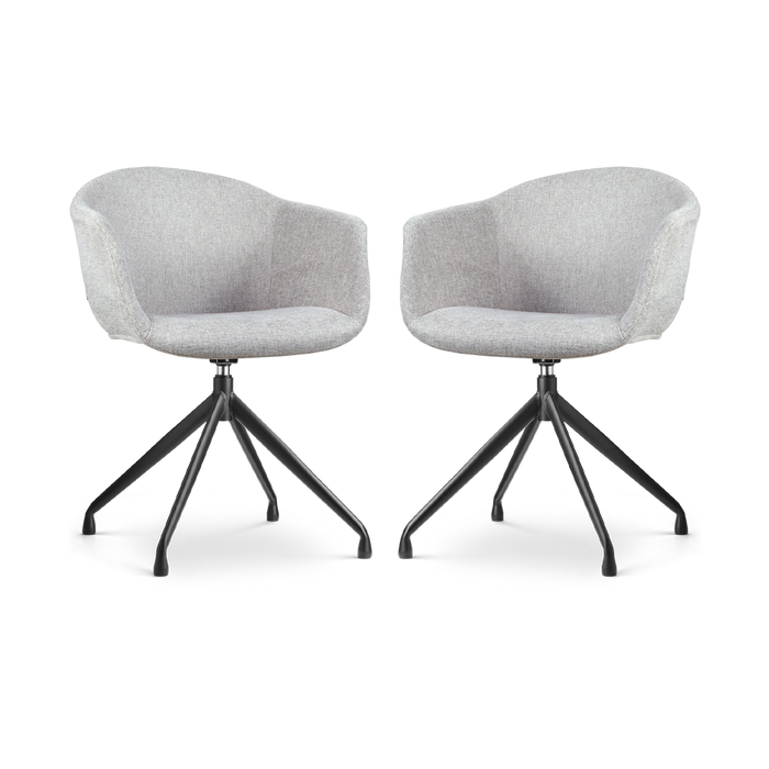 Nolon Nola-Otis Draaibare Eetkamerstoelen Set - Lichtgrijs - Zwart