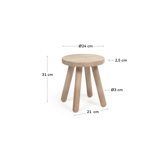 Kave Home - Kinderkruk Dilcia in massief rubberhout 31 cm hoog