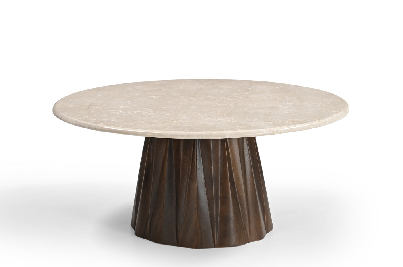 Giga Meubel - Salontafel Rond 75cm - Marmer|Mangohout - Faiza