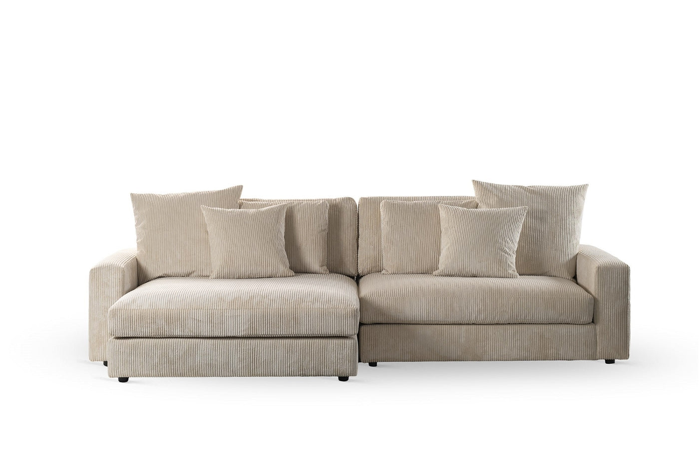 Giga Meubel - 3-Zitsbank Beige - 274x155x77cm - Ribstof - Bank Lincoln