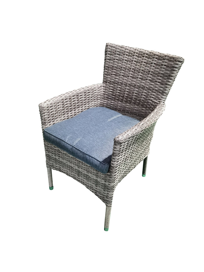 Giga Meubel - Tuinstoel Wicker - Grijs - Zithoogte 43 cm - Stoel Raaf