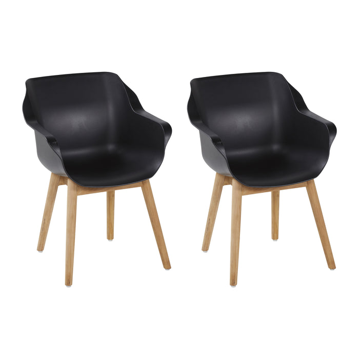 Hartman Sophie Studio Teak Tuinstoel - Set van 2 - Zwart