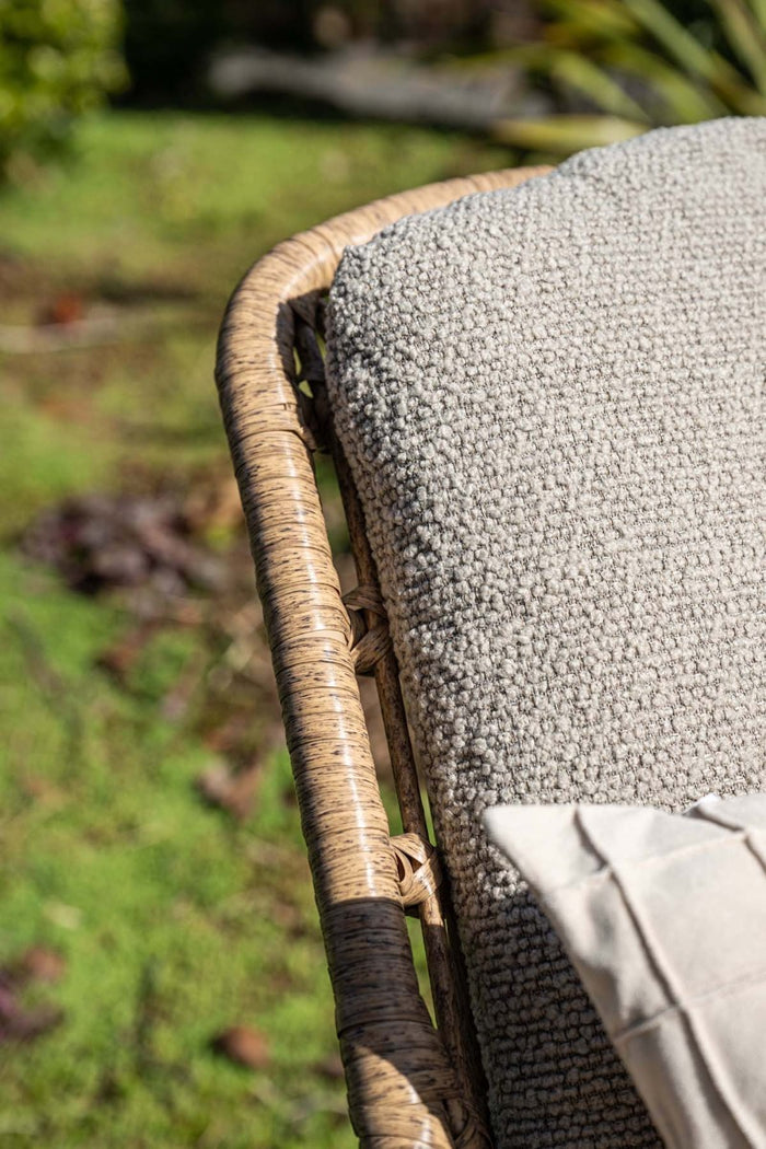 Castello lounge fauteuil - light teak look - natural rotan-merino sand