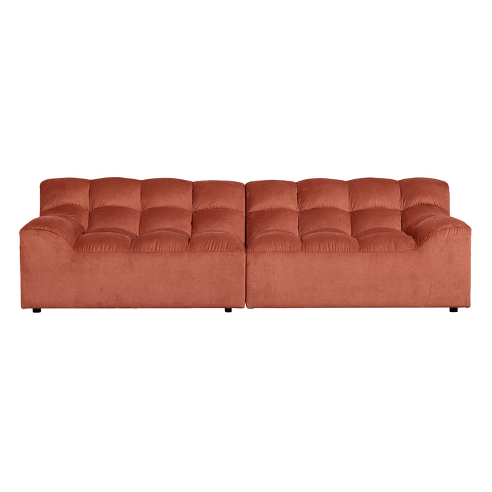 WOOOD Allure 3-Zits Bank - Gewassen Fluweel - Blush - 79x280x86