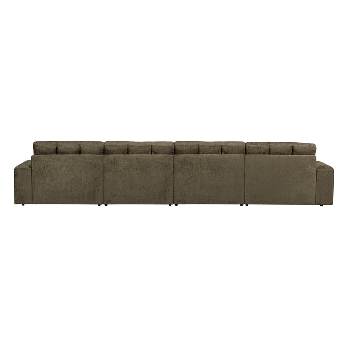 WOOOD Second Date 4-zits Bank - Structure Velvet - Bonsai