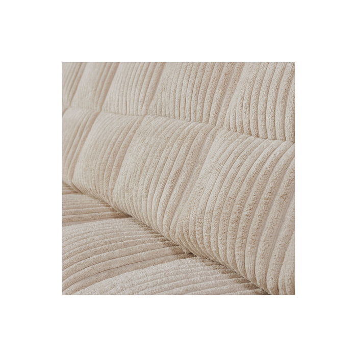 WOOOD Second Date 3-zits Bank - Grove Ribstof - Travertin