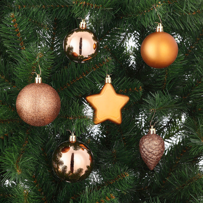 House of Seasons Plastic Kerstballen Set met Piek - 40 Stuks - Ø8 cm