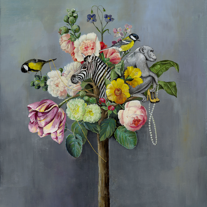 Jet Originals Dekbedovertrek Katoen Satijn Floral Animal - blauw