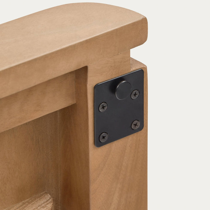 Kave Home - Licia massief mangohout en metalen hoofdeinde met zwarte