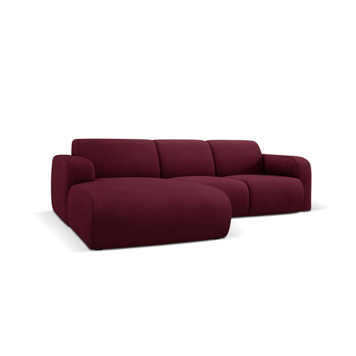 Windsor & Co Lola Hoekbank met Chaise Longue Links - Chenille - Bordeauxrood